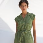 vestido verde oliva con botones